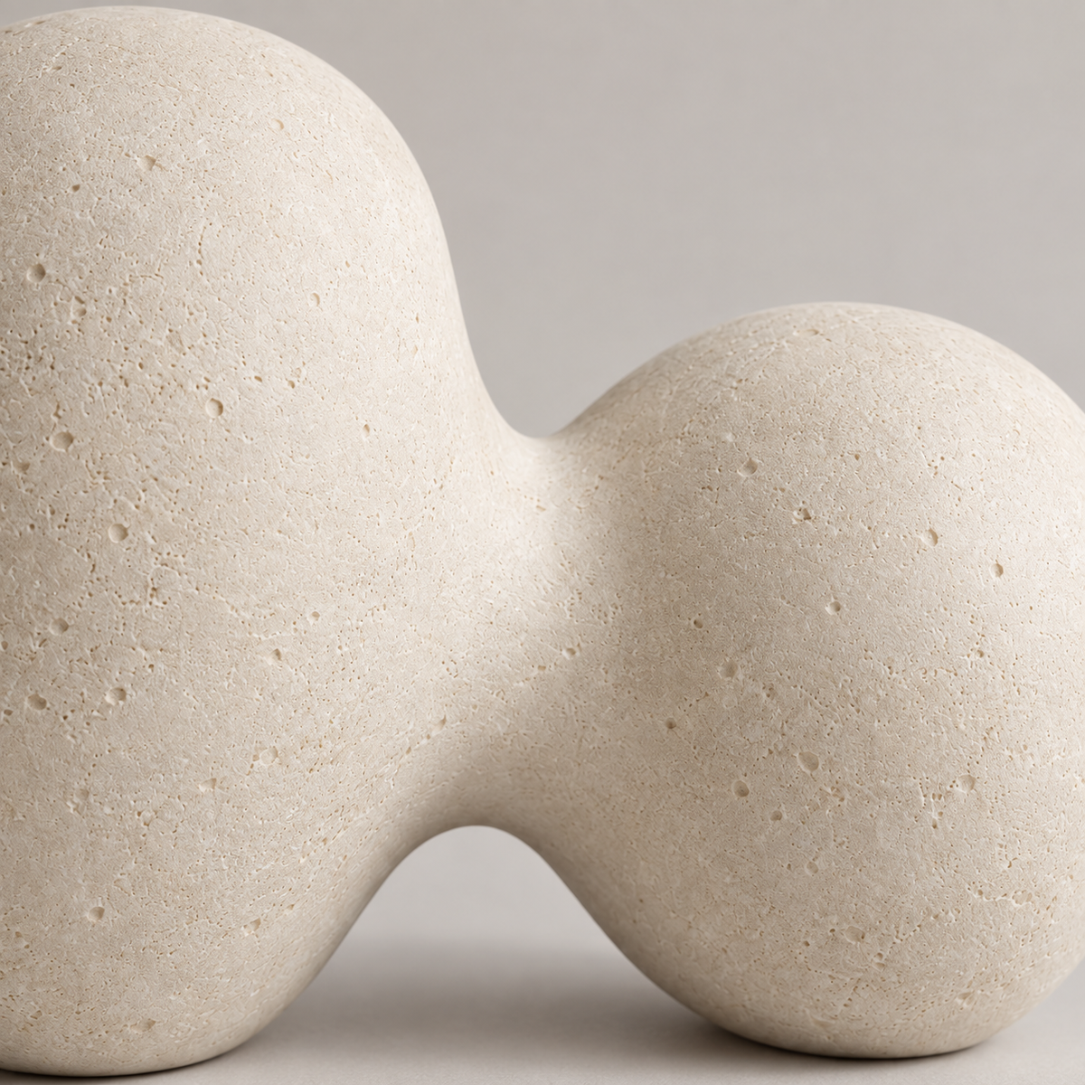 Division tabletop sculpture in Warm Ivory: detail view