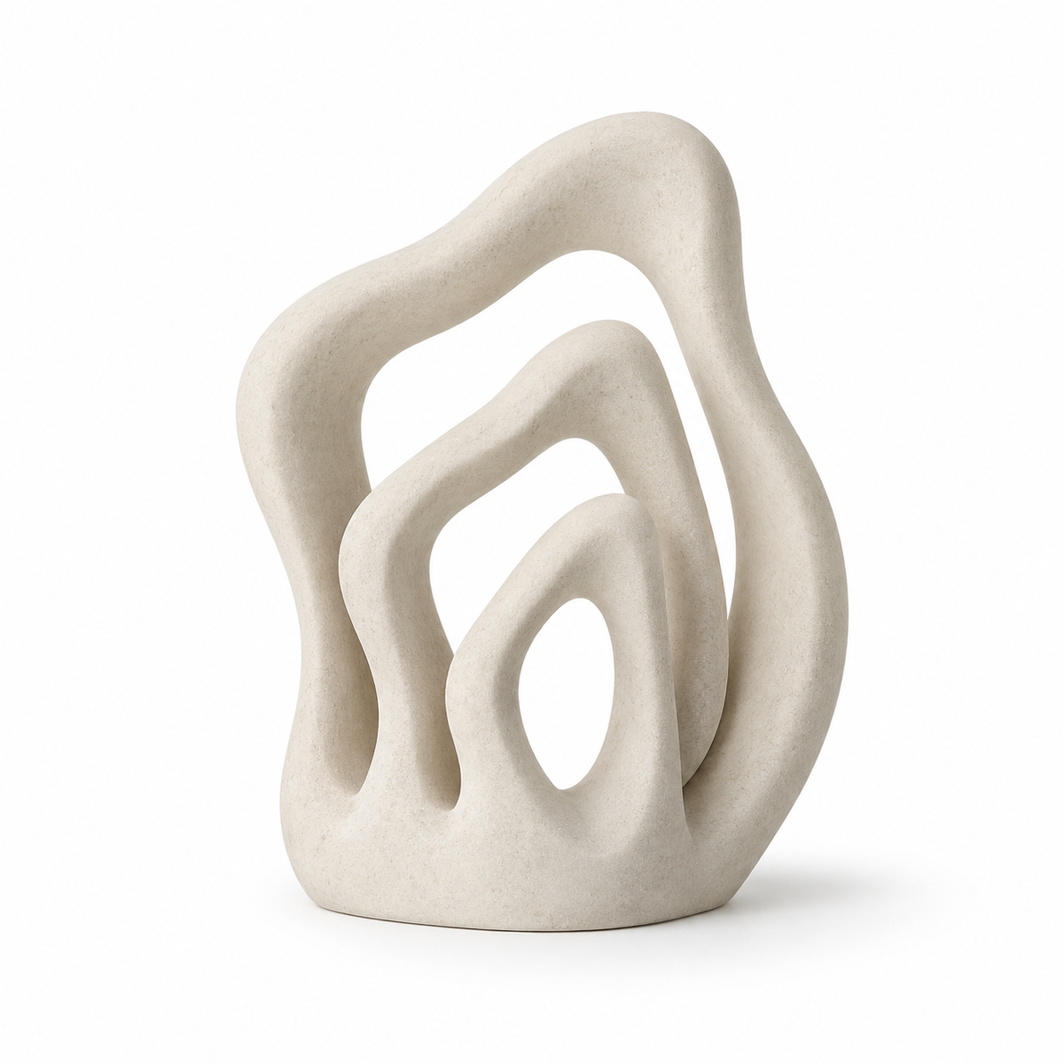 Membrane tabletop sculpture in Warm Ivory: white view