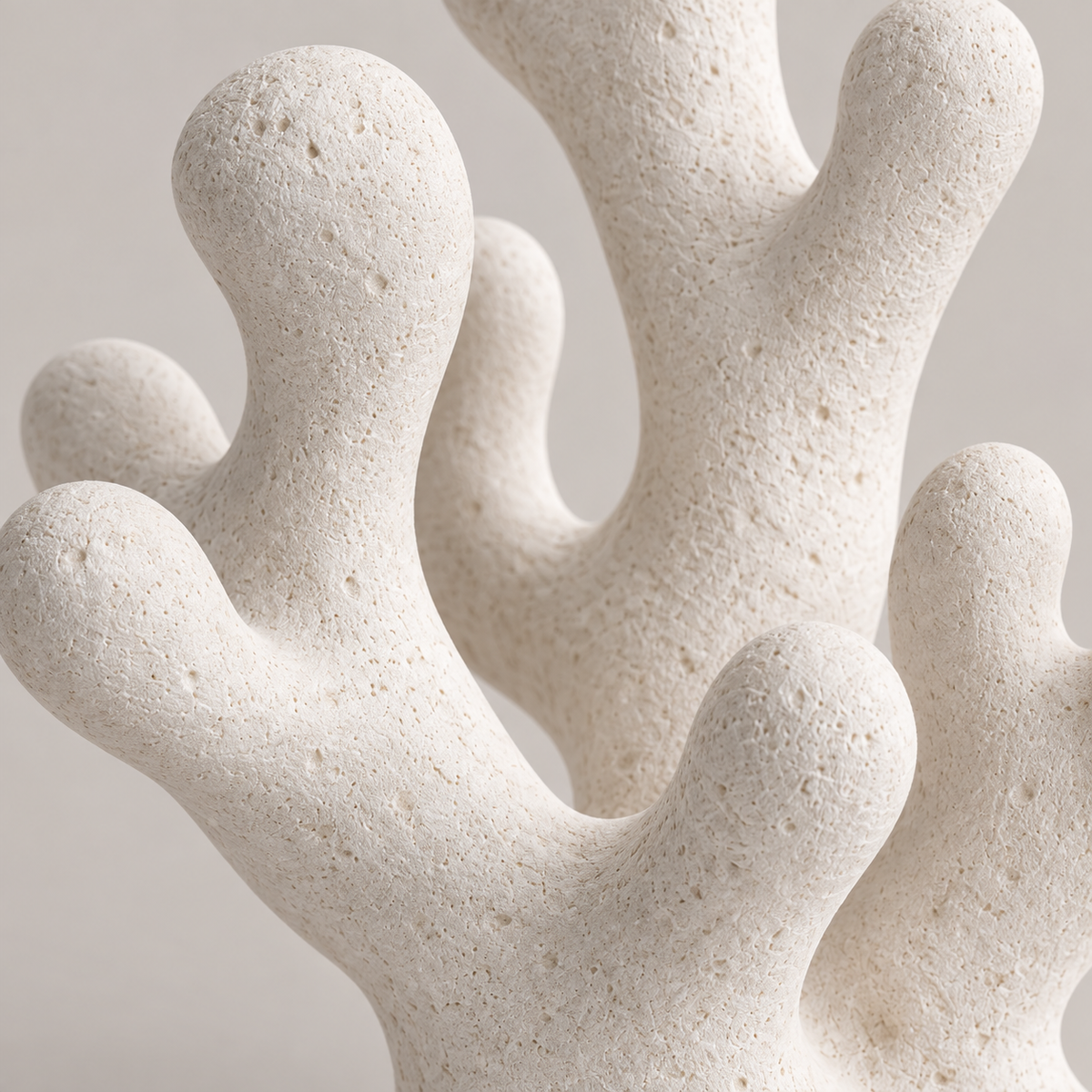 Branching Sea tabletop sculpture in Sand White: detail view