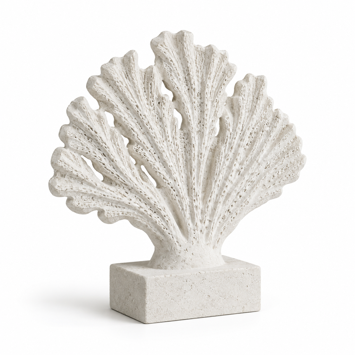 Sea Fan tabletop sculpture in Sand White: white view