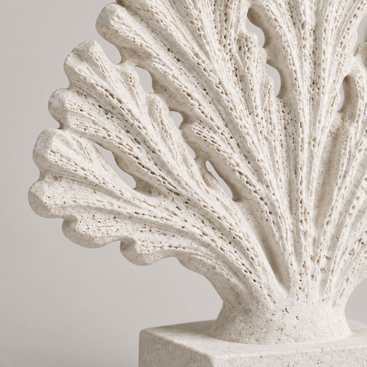 Sea Fan tabletop sculpture in Sand White: detail view