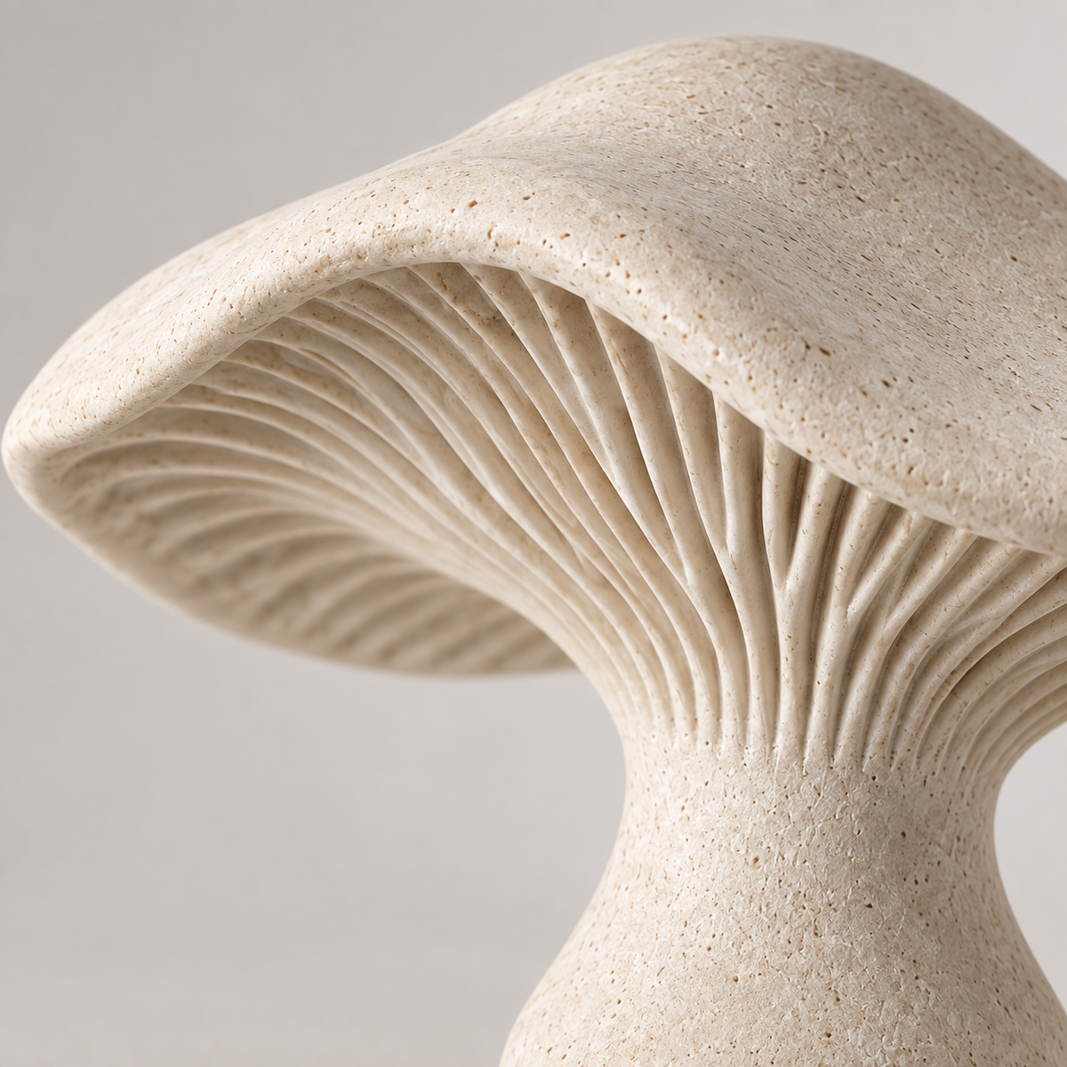 Canopy tabletop sculpture in Warm Cream: detail view
