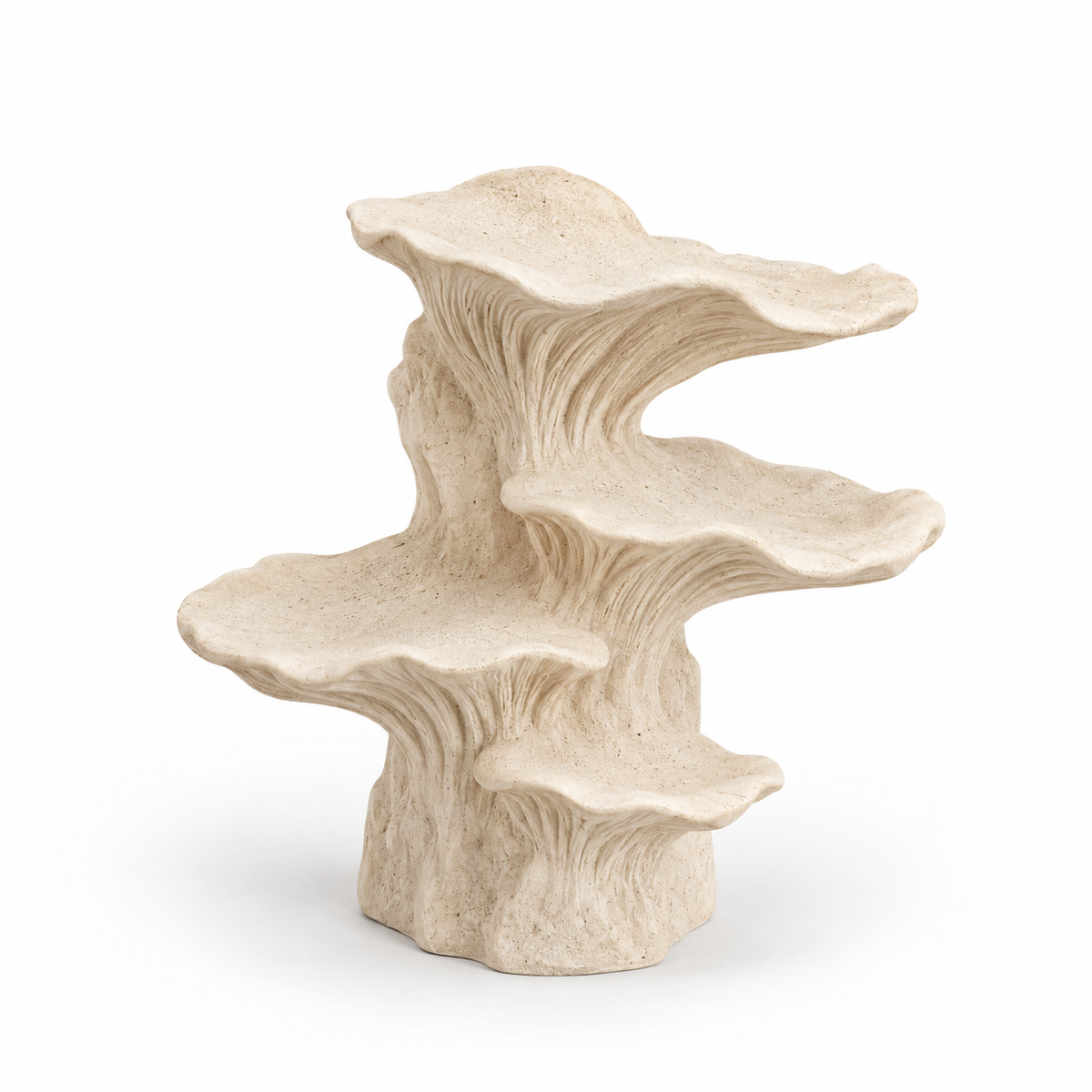 Shelf tabletop sculpture in Warm Cream: white view