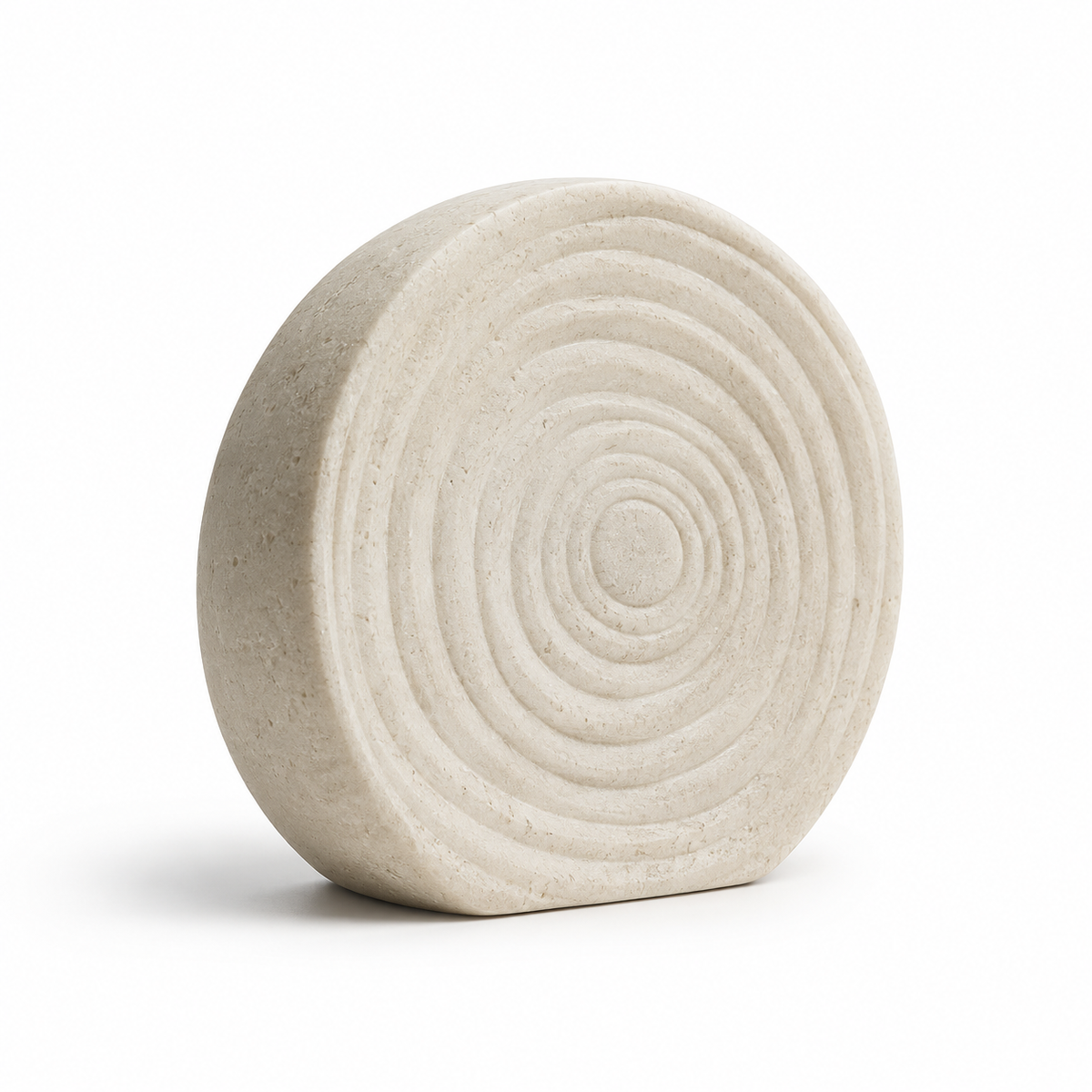 Seed Ring tabletop sculpture in Warm Ivory: white view