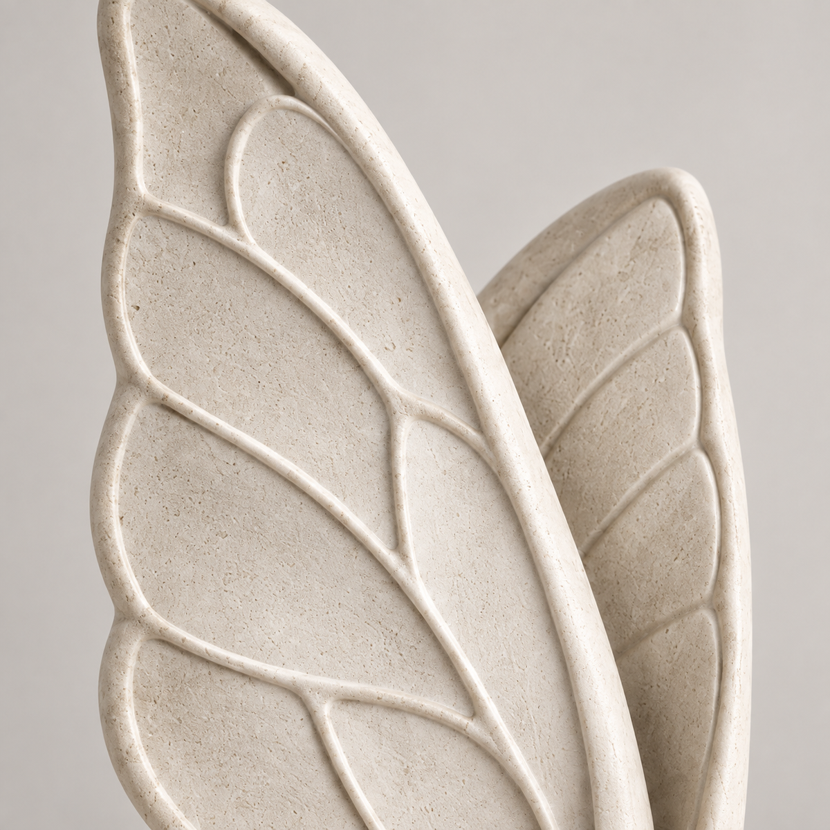 Perch tabletop sculpture in Matte Ivory: detail view