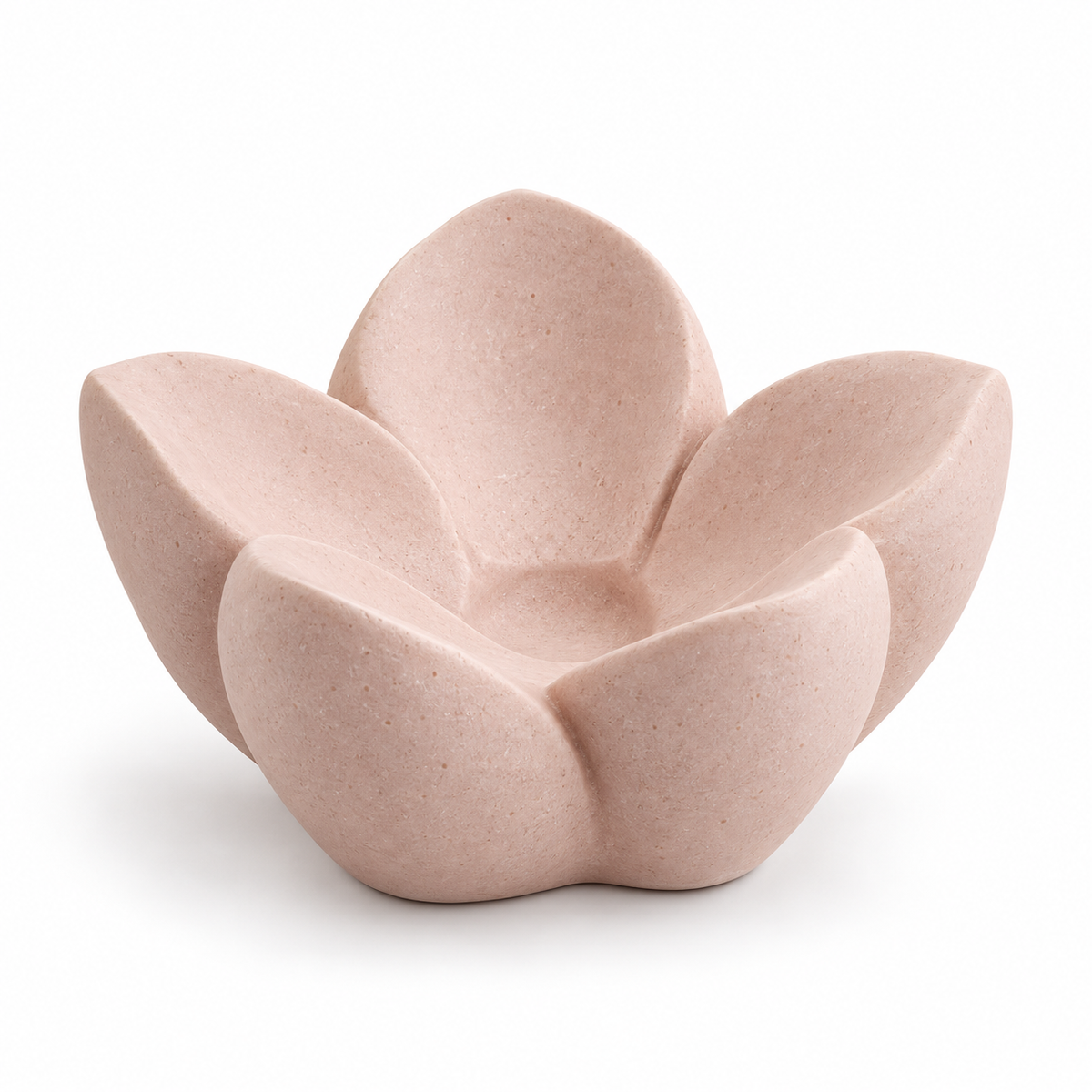 First Bloom tabletop sculpture in Soft Blush: white view