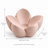 First Bloom tabletop sculpture in Soft Blush: size view