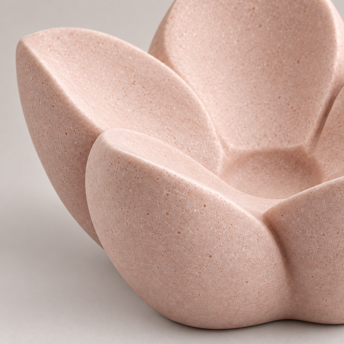 First Bloom tabletop sculpture in Soft Blush: detail view