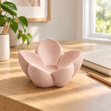 First Bloom tabletop sculpture in Soft Blush: desk view