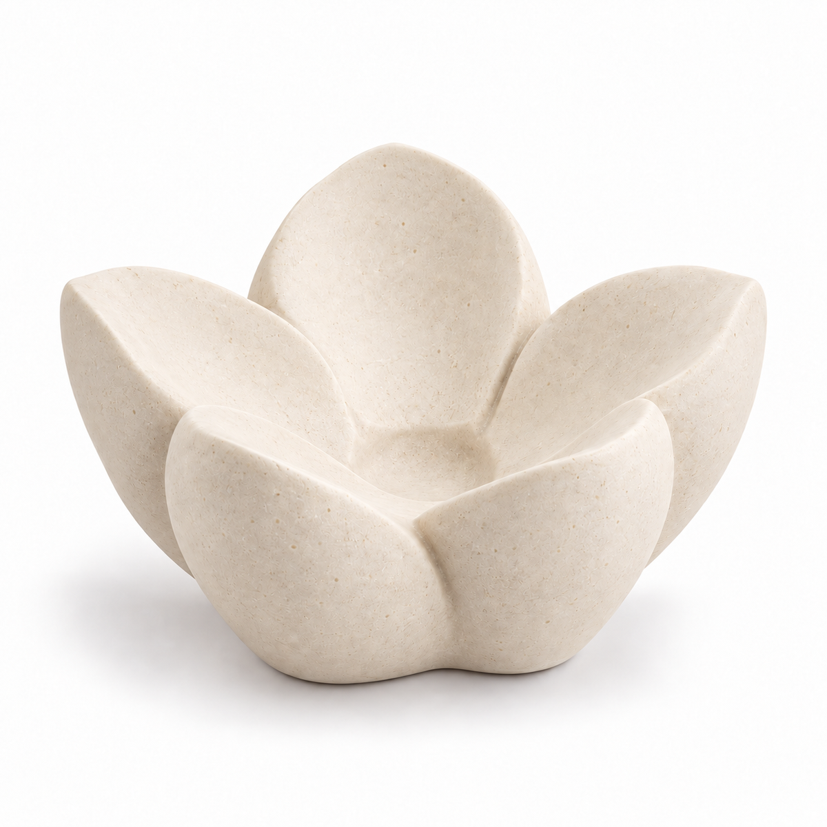 First Bloom tabletop sculpture in Warm Ivory: white view
