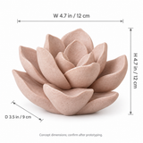 Full Bloom tabletop sculpture in Soft Blush: size view