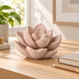 Full Bloom tabletop sculpture in Soft Blush: desk view