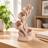 Inflorescence tabletop sculpture in Soft Blush: desk view