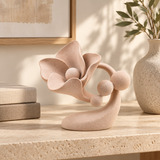 Pollen Path tabletop sculpture in Soft Blush: shelf view
