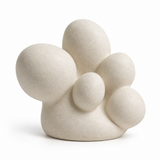 Cluster tabletop sculpture in Warm Ivory: white view