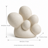 Cluster tabletop sculpture in Warm Ivory: size view