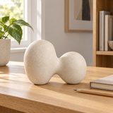 Division tabletop sculpture in Warm Ivory: desk view
