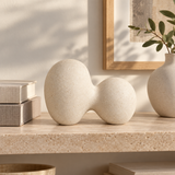 Division tabletop sculpture in Warm Ivory: shelf view