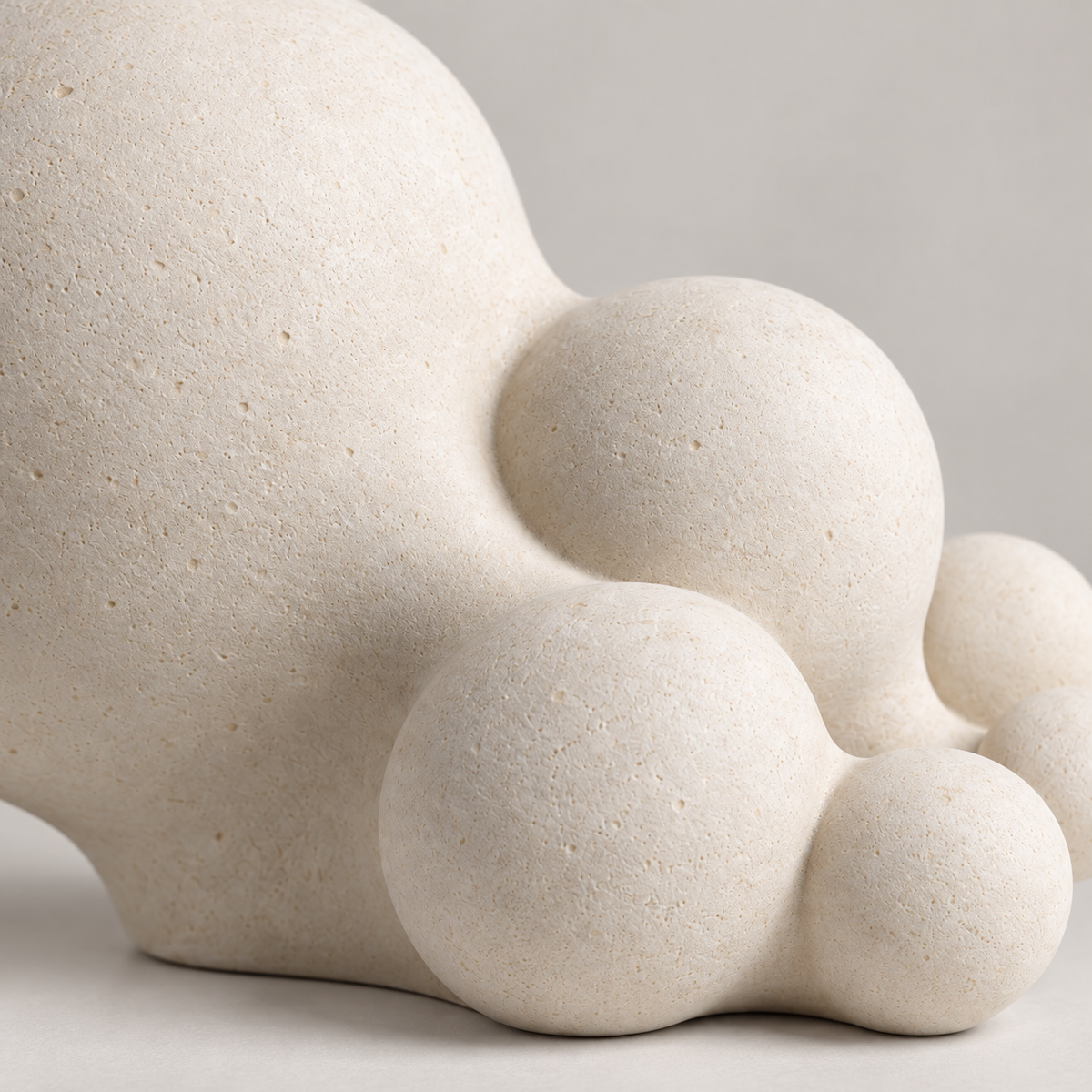 Growth tabletop sculpture in Warm Ivory: detail view