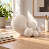 Growth tabletop sculpture in Warm Ivory: desk view