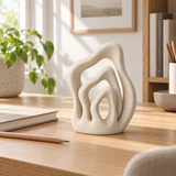 Membrane tabletop sculpture in Warm Ivory: desk view