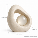 Nucleus tabletop sculpture in Warm Ivory: size view