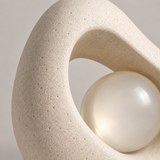 Nucleus tabletop sculpture in Warm Ivory: detail view