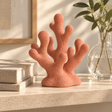 Branching Sea tabletop sculpture in Coral Clay: shelf view