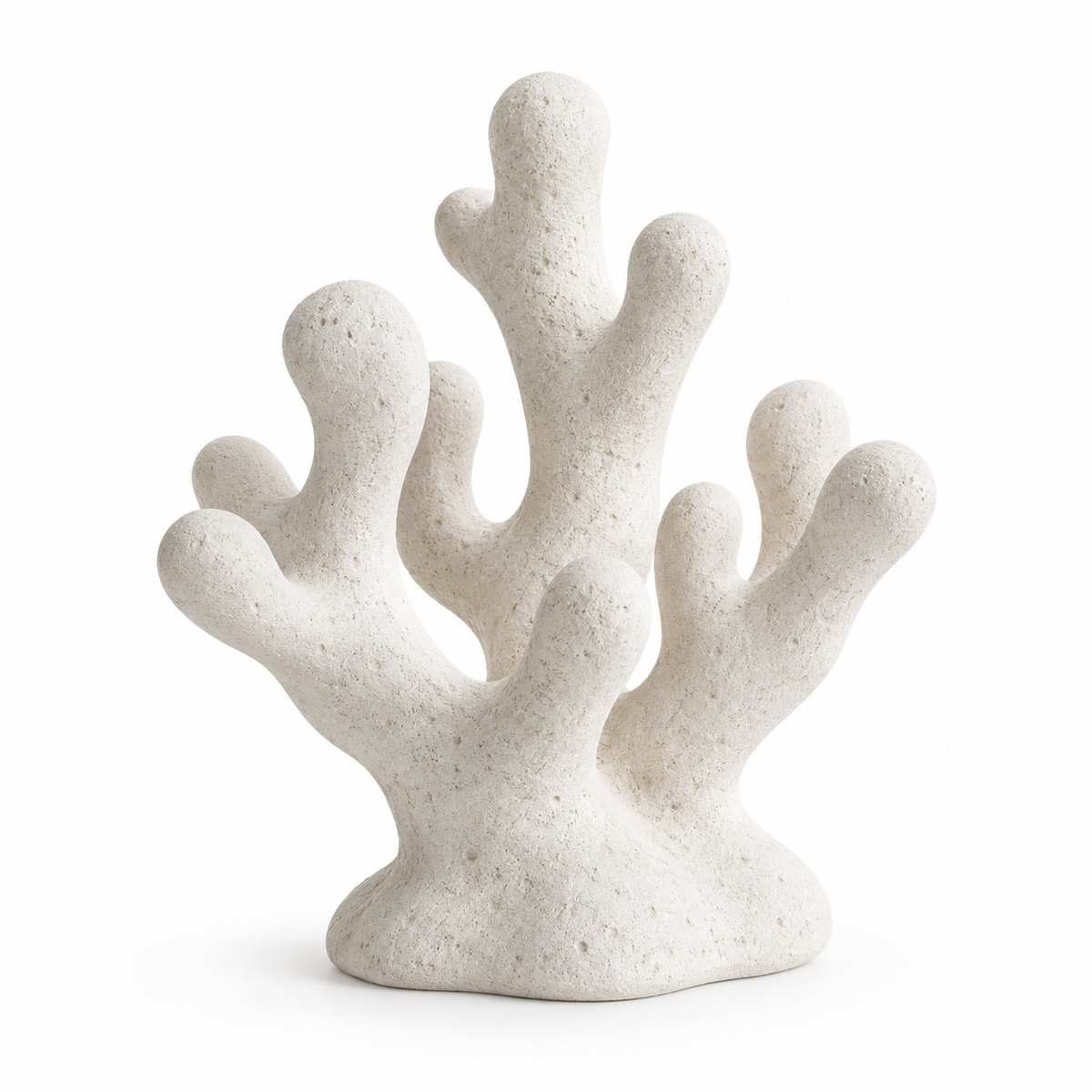 Branching Sea tabletop sculpture in Sand White: white view