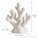 Branching Sea tabletop sculpture in Sand White: size view