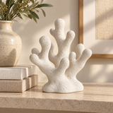 Branching Sea tabletop sculpture in Sand White: shelf view