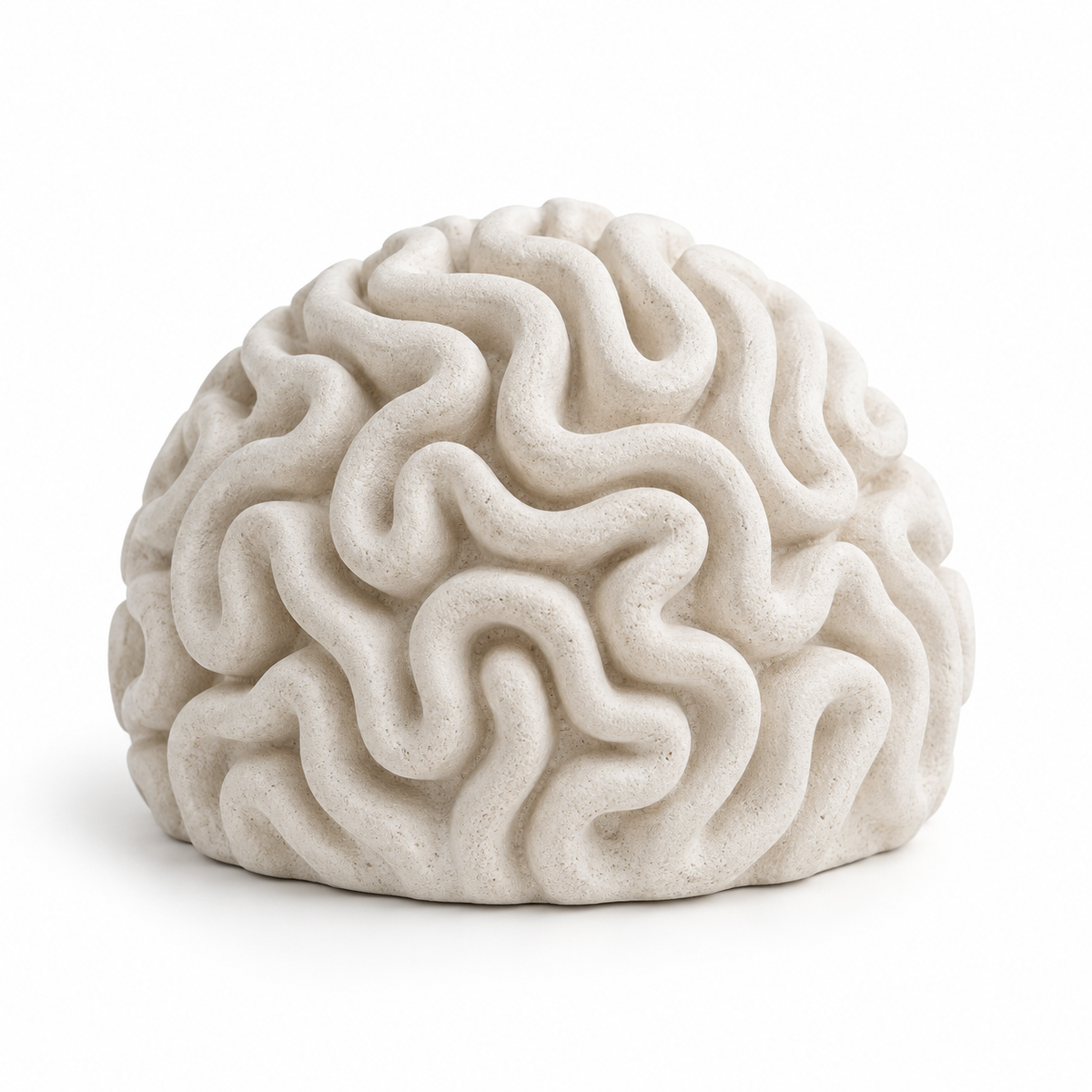 Reef Maze tabletop sculpture in Sand White: white view