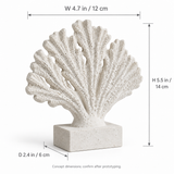 Sea Fan tabletop sculpture in Sand White: size view