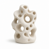 Tide Pores tabletop sculpture in Sand White: white view