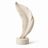 Feather Trace tabletop sculpture in Warm Ivory: white view