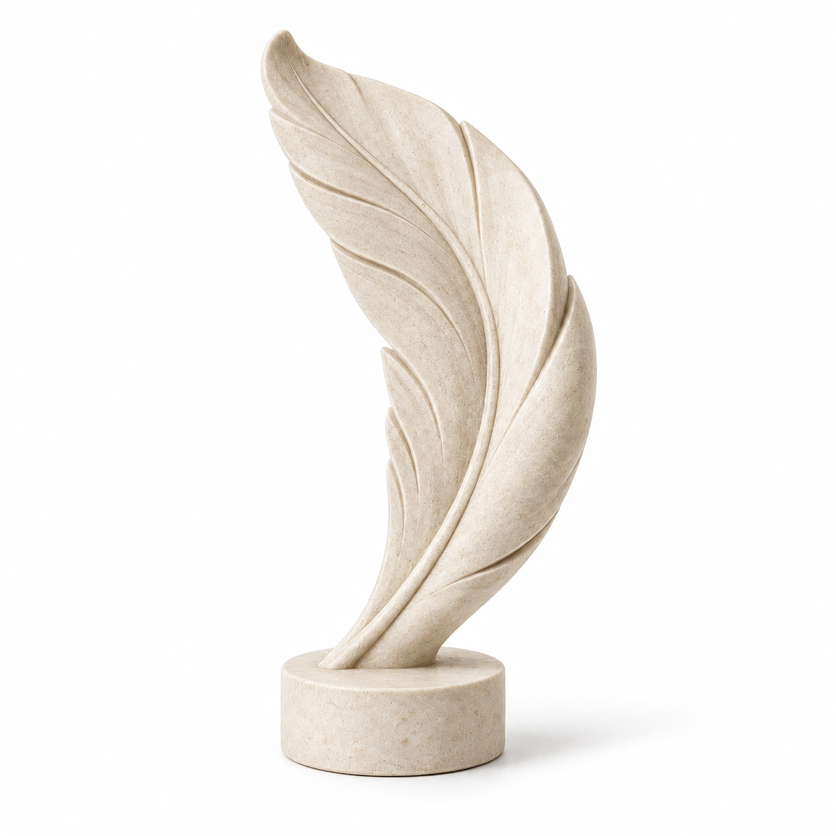 Feather Trace tabletop sculpture in Warm Ivory: white view