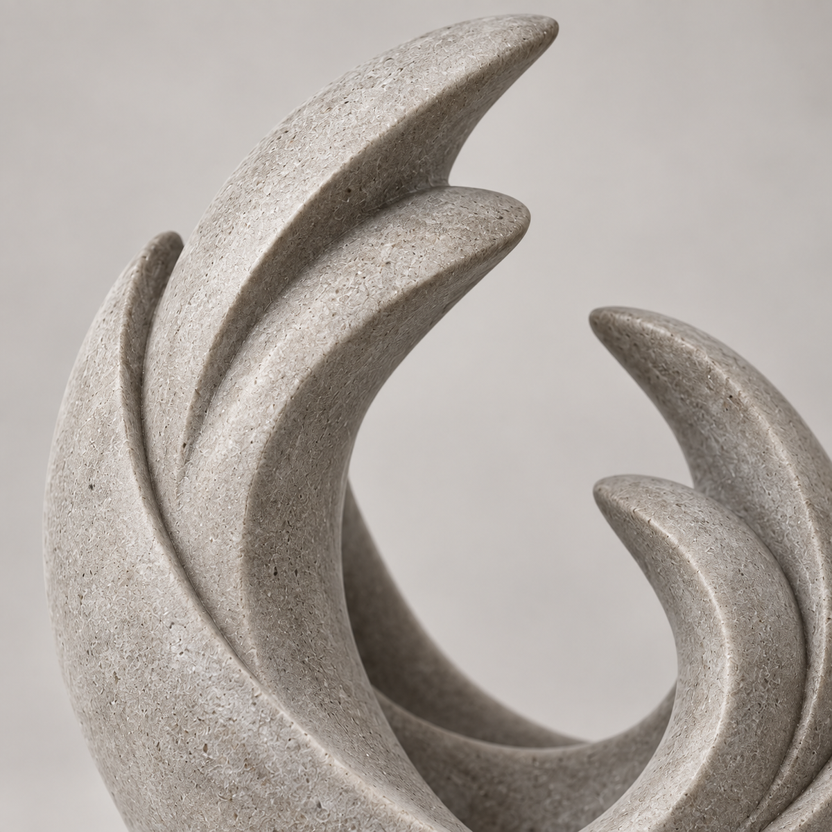 Homeward tabletop sculpture in Stone Gray: detail view