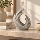 Homeward tabletop sculpture in Stone Gray: shelf view