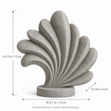 Plume tabletop sculpture in Stone Gray: size view