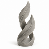 Updraft tabletop sculpture in Stone Gray: white view
