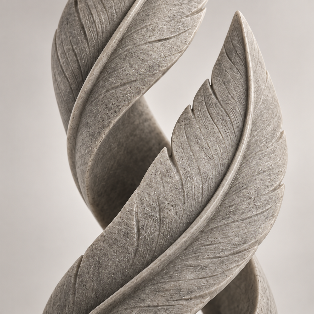 Updraft tabletop sculpture in Stone Gray: detail view
