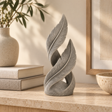 Updraft tabletop sculpture in Stone Gray: shelf view