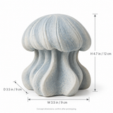 Deep Bell tabletop sculpture in Mist Blue And Ivory: size view