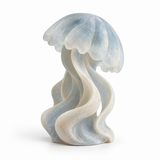 Drifting Light tabletop sculpture in Mist Blue And Ivory: white view
