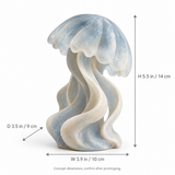 Drifting Light tabletop sculpture in Mist Blue And Ivory: size view