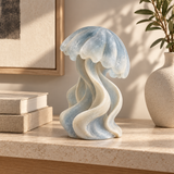 Drifting Light tabletop sculpture in Mist Blue And Ivory: shelf view