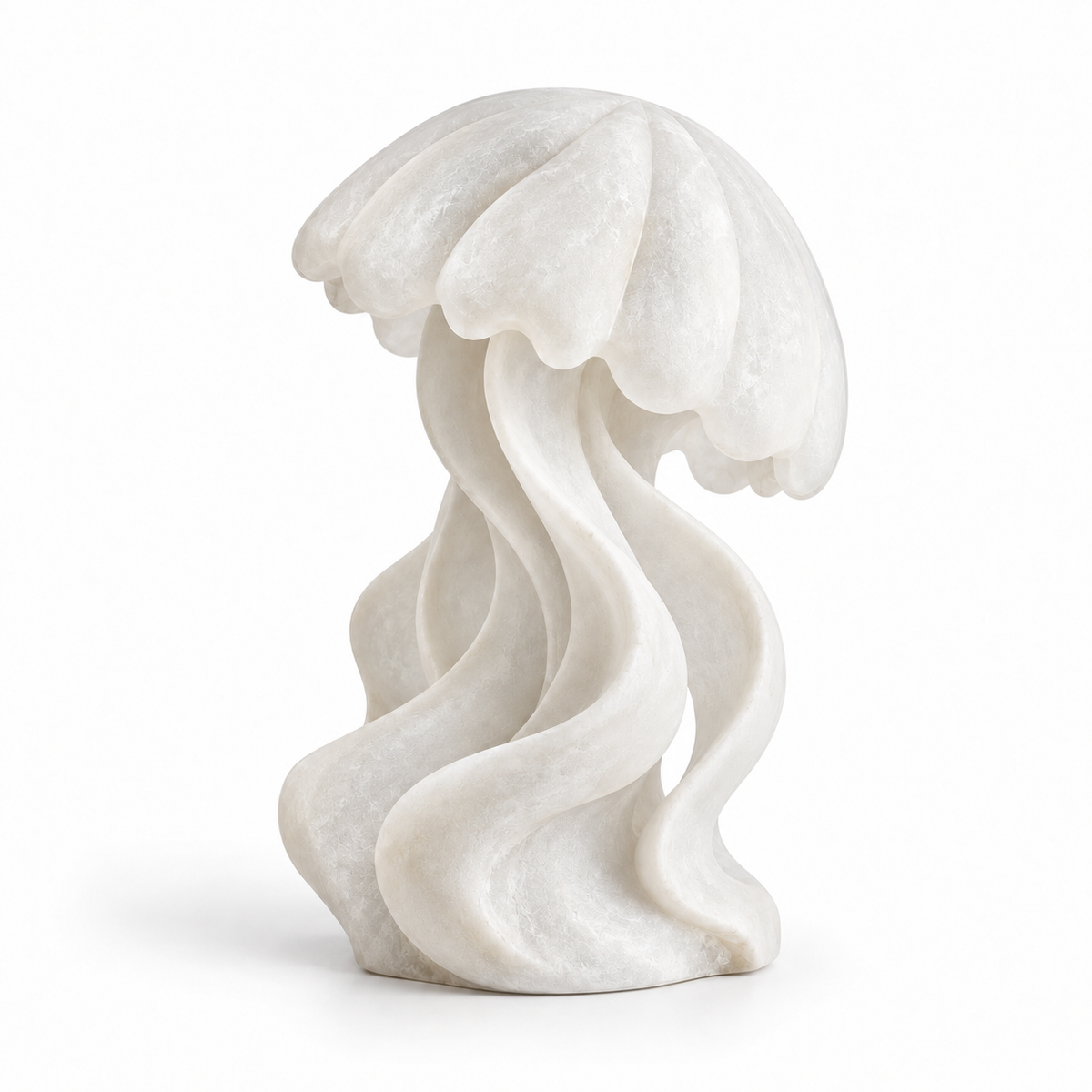 Drifting Light tabletop sculpture in Pearl White: white view