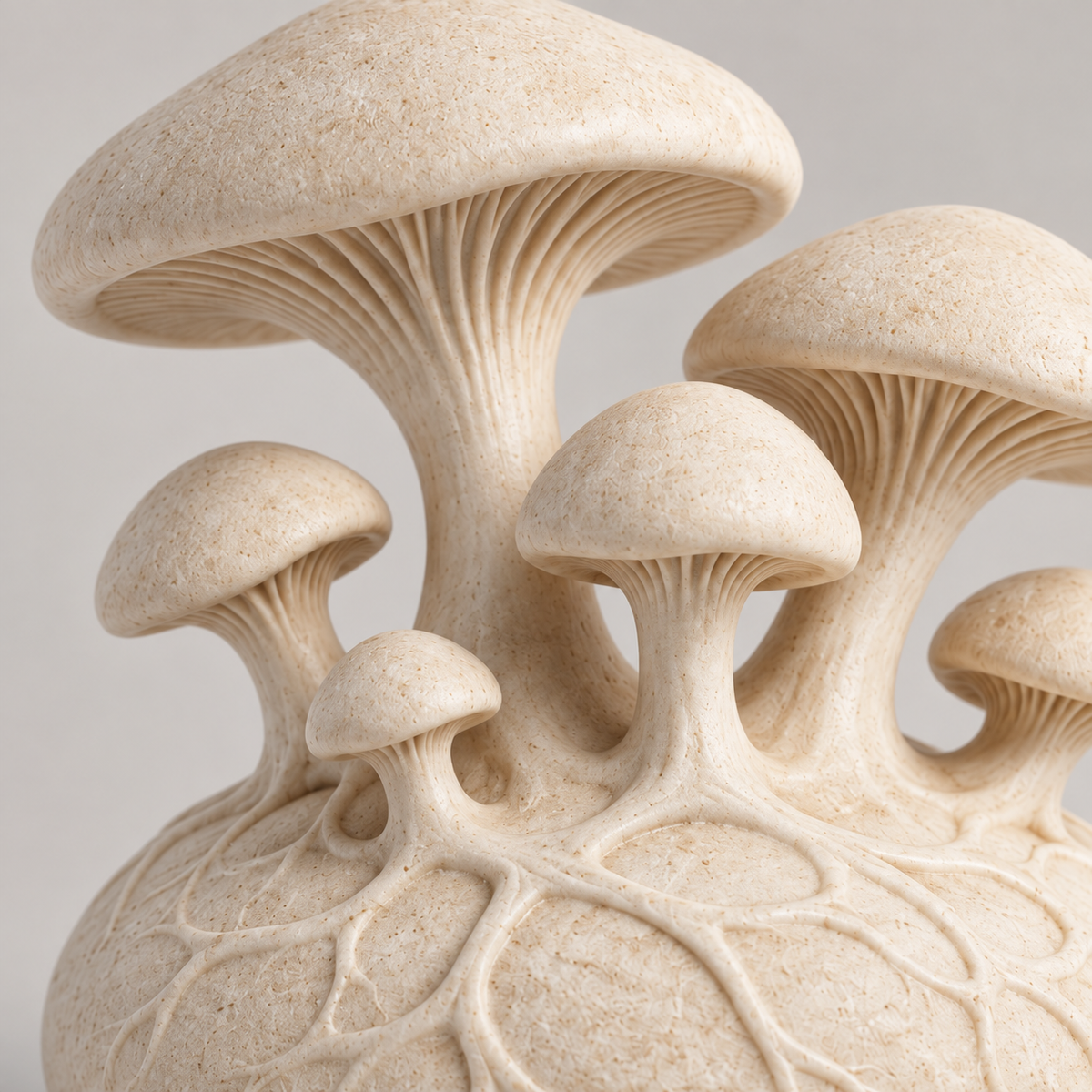 Network tabletop sculpture in Warm Cream: detail view