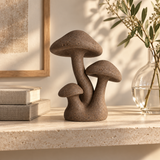 Trio tabletop sculpture in Walnut Brown: shelf view