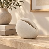 Dormant tabletop sculpture in Warm Ivory: shelf view